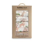 Adventure Bamboo 6pk Muslin Face Washers - Bubba Blue Australia