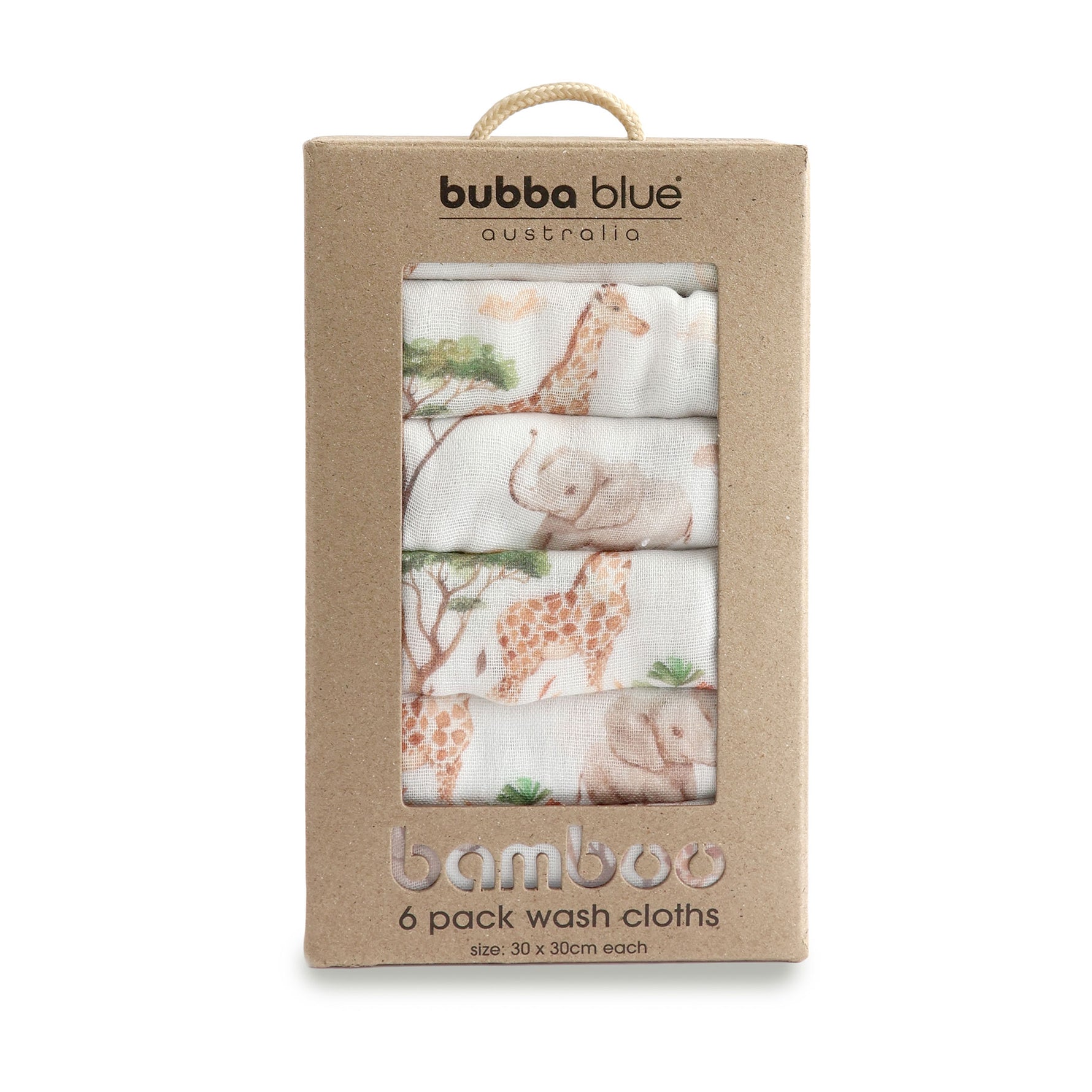 Adventure Bamboo 6pk Muslin Face Washers - Bubba Blue Australia