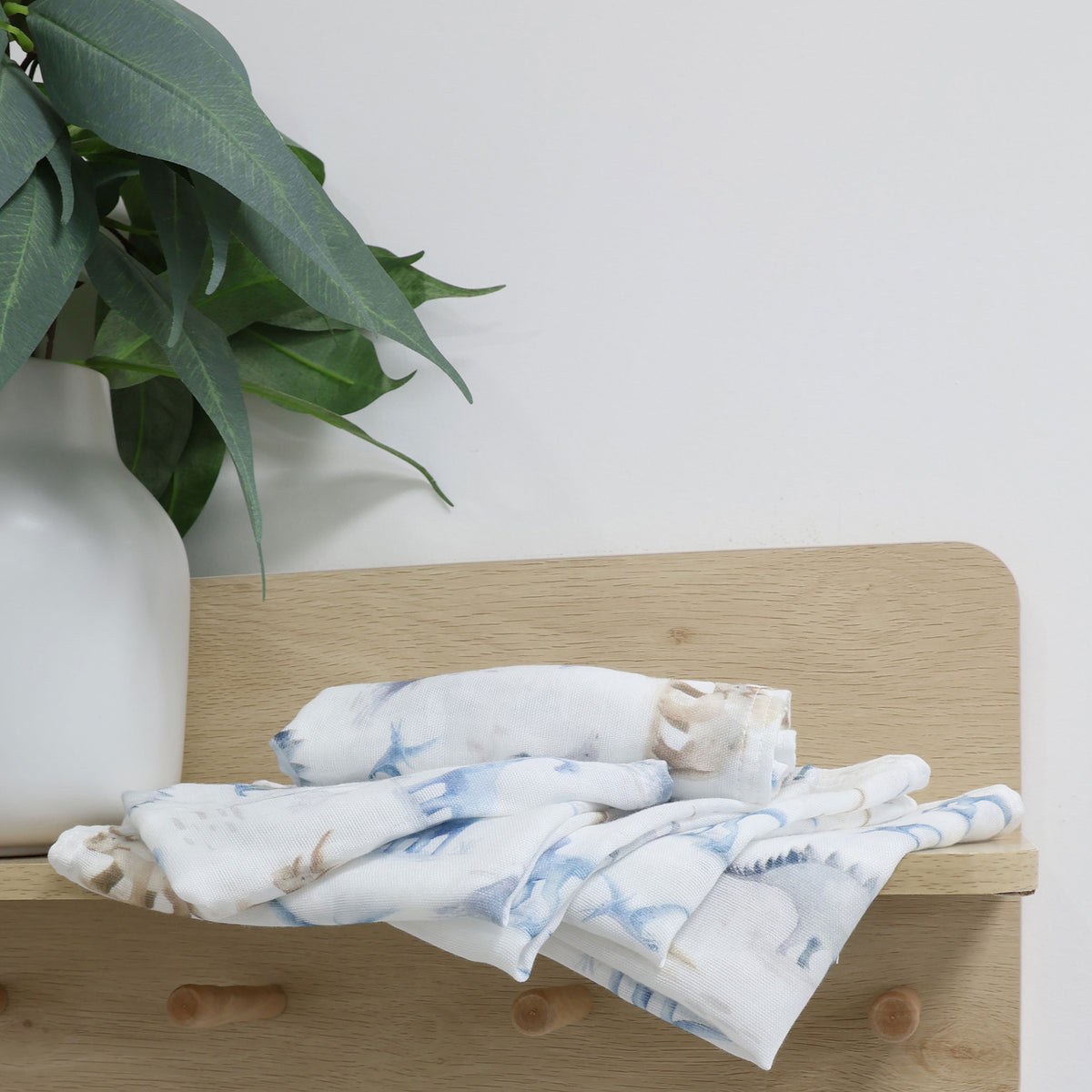 Jurassic Bamboo 6pk Muslin Face Washers - Bubba Blue Australia