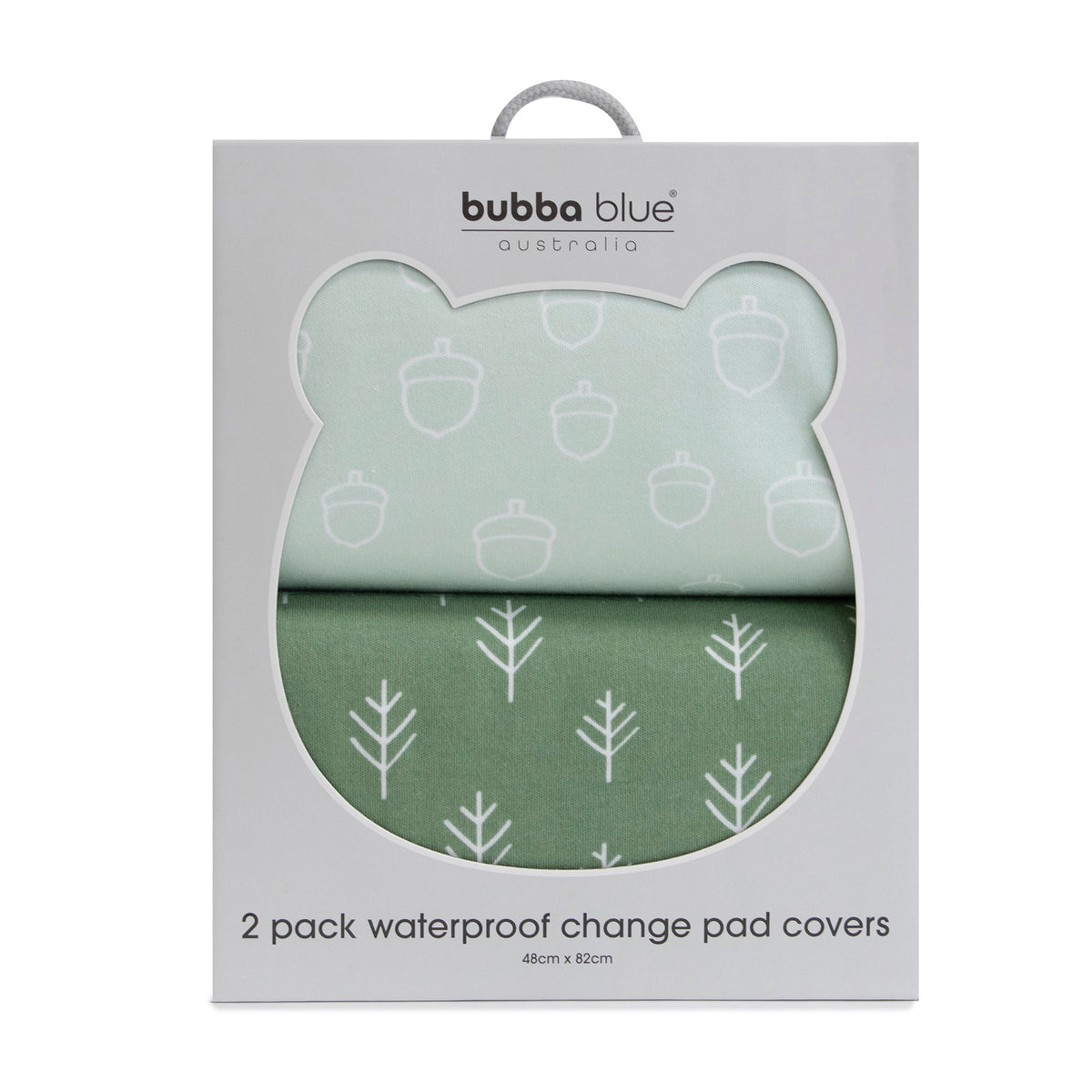 Nordic 2pk Waterproof Change Pad Covers Avocado/Forest - Bubba Blue Australia
