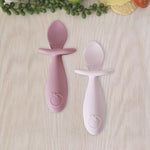 Plum Silicone 2pk Easy Grip Spoon Set- Dusty Berry/Rose - Bubba Blue Australia