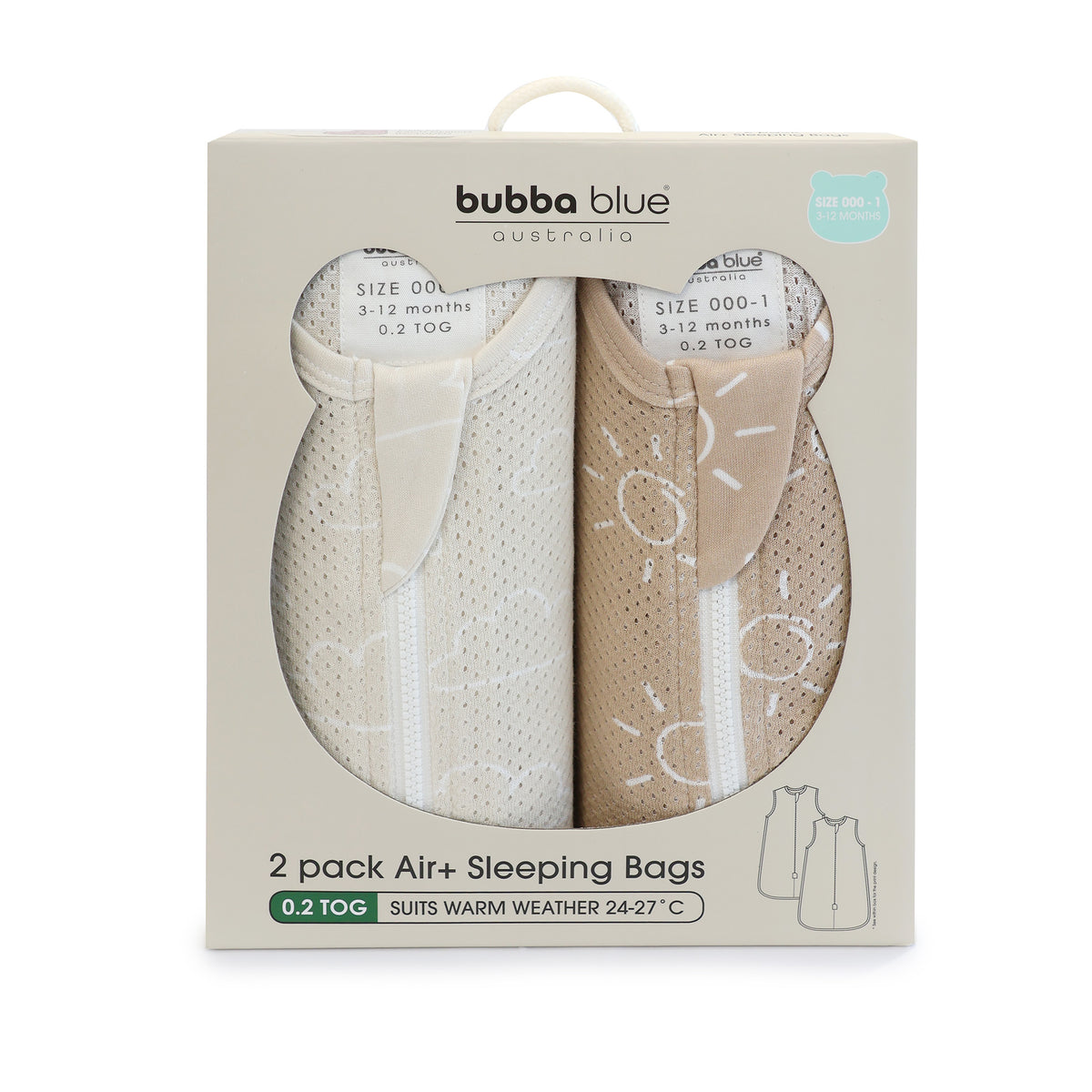 Nordic 0.2 TOG 2pk Air+ Sleep Bags Sand/Chestnut - Bubba Blue Australia