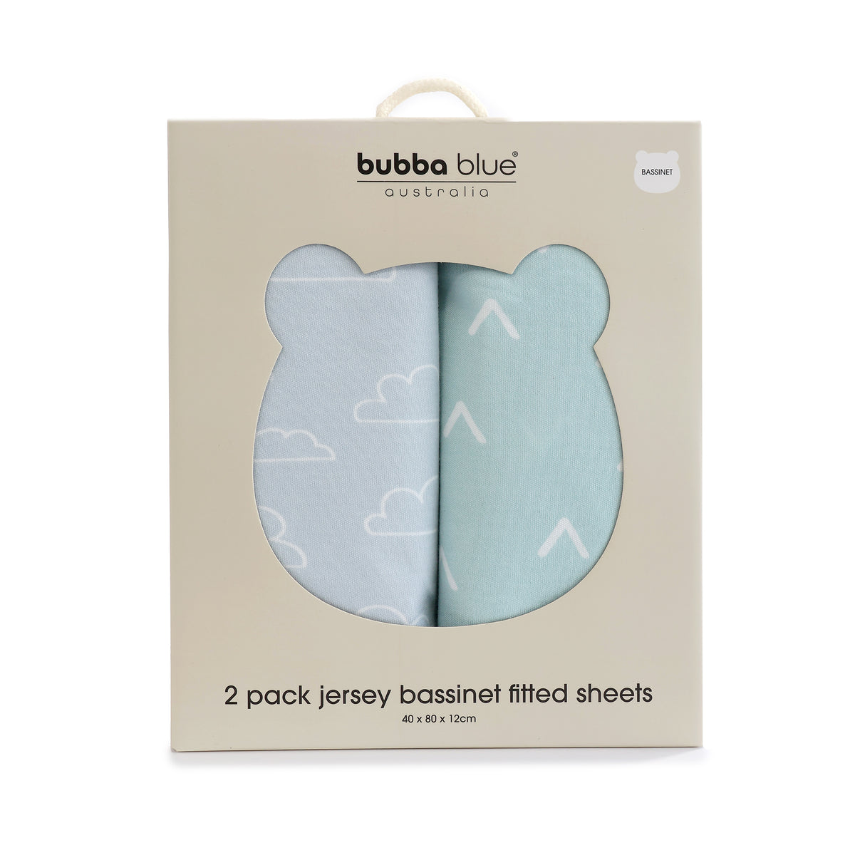 Nordic 2pk Jersey Bassinet Fitted Sheets Dusty Blue/Mint - Bubba Blue Australia
