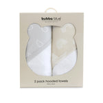 Nordic 2pk Hooded Towels Grey/Sand - Bubba Blue Australia