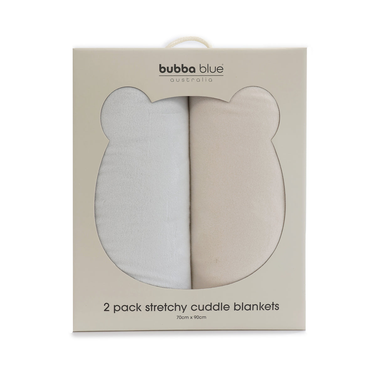 Nordic 2PK Stretchy Velour Cuddle Blankets - Grey/Sand - Bubba Blue Australia