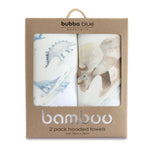 Jurassic Bamboo 2pk Hooded Towels - Bubba Blue Australia
