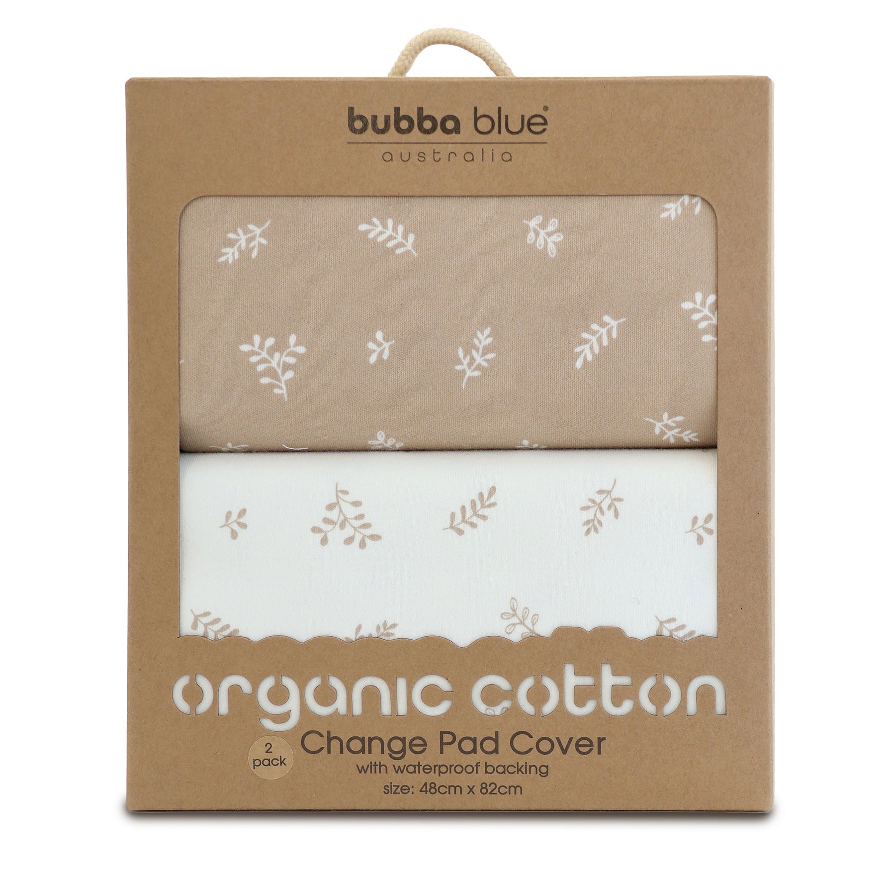 Organic 2pk Waterproof Change Pad Covers - Chestnut - Bubba Blue Australia
