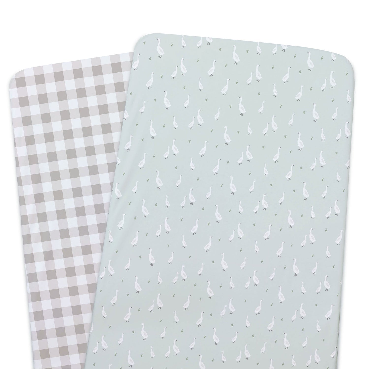 Provincial 2pk Jersey Co Sleeper/Bedside Sleeper Fitted Sheets - Olive/Taupe - Bubba Blue Australia
