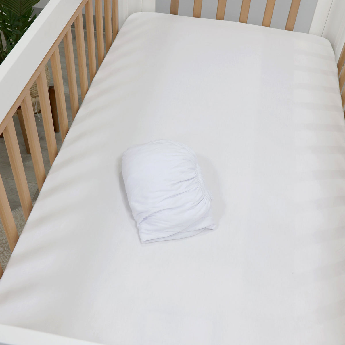 Bamboo White 2pk Cot Jersey Fitted Sheets - Bubba Blue Australia