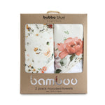 Peonies Bamboo 2pk Hooded Towels - Bubba Blue Australia