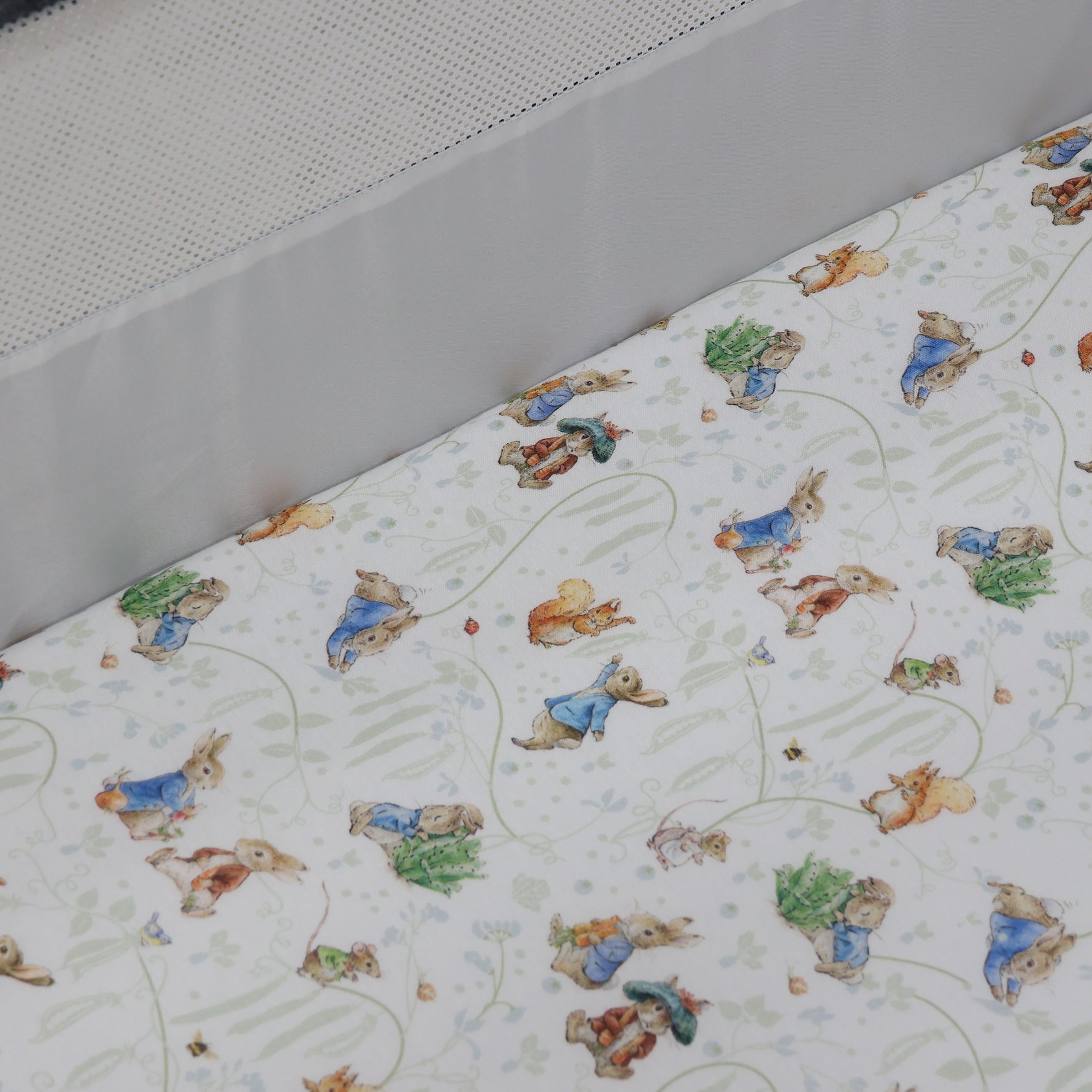 Peter Rabbit & Benjamin Bunny Co Sleeper/Bedside Sleeper Fitted Sheet - Bubba Blue Australia