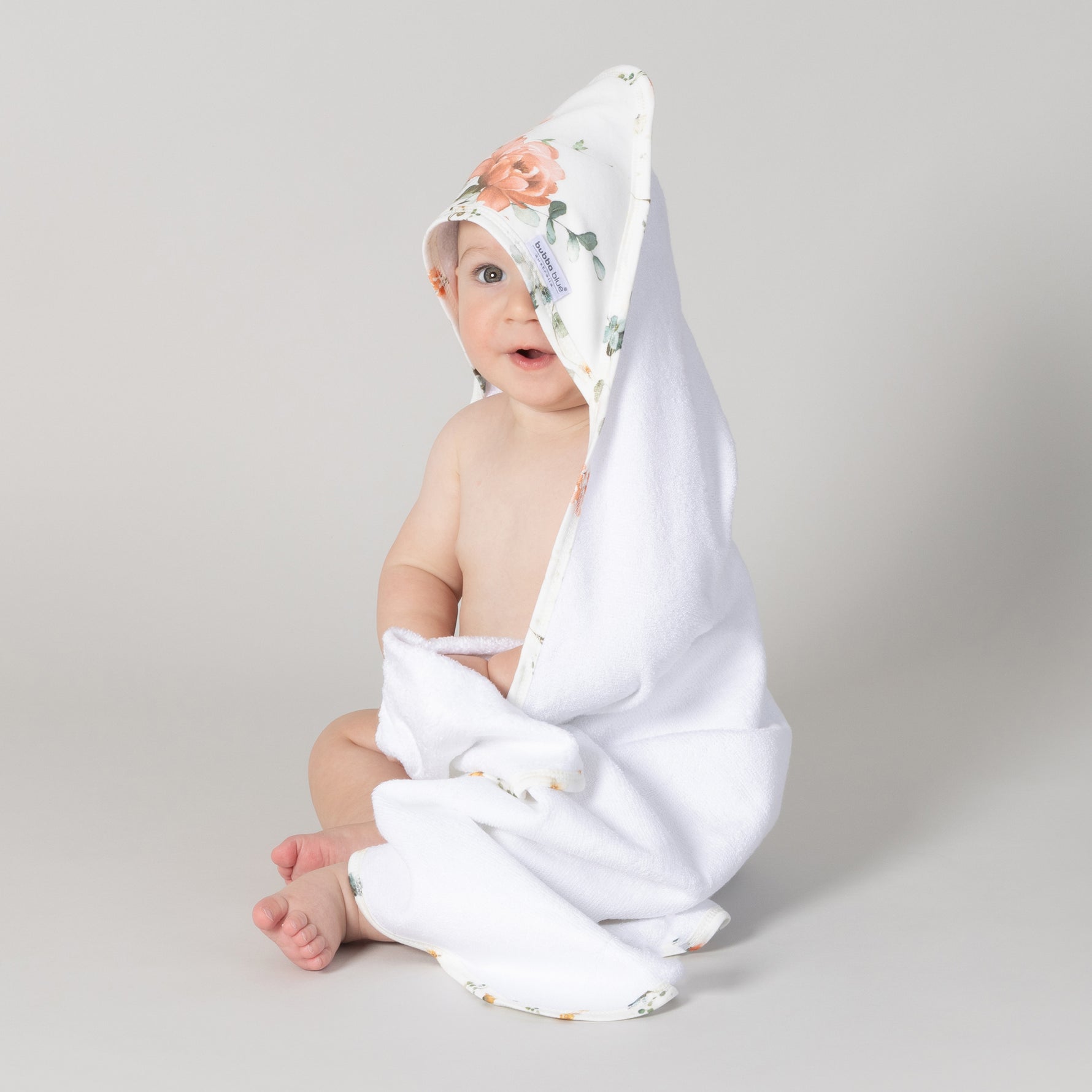Peonies Bamboo 2pk Hooded Towels - Bubba Blue Australia