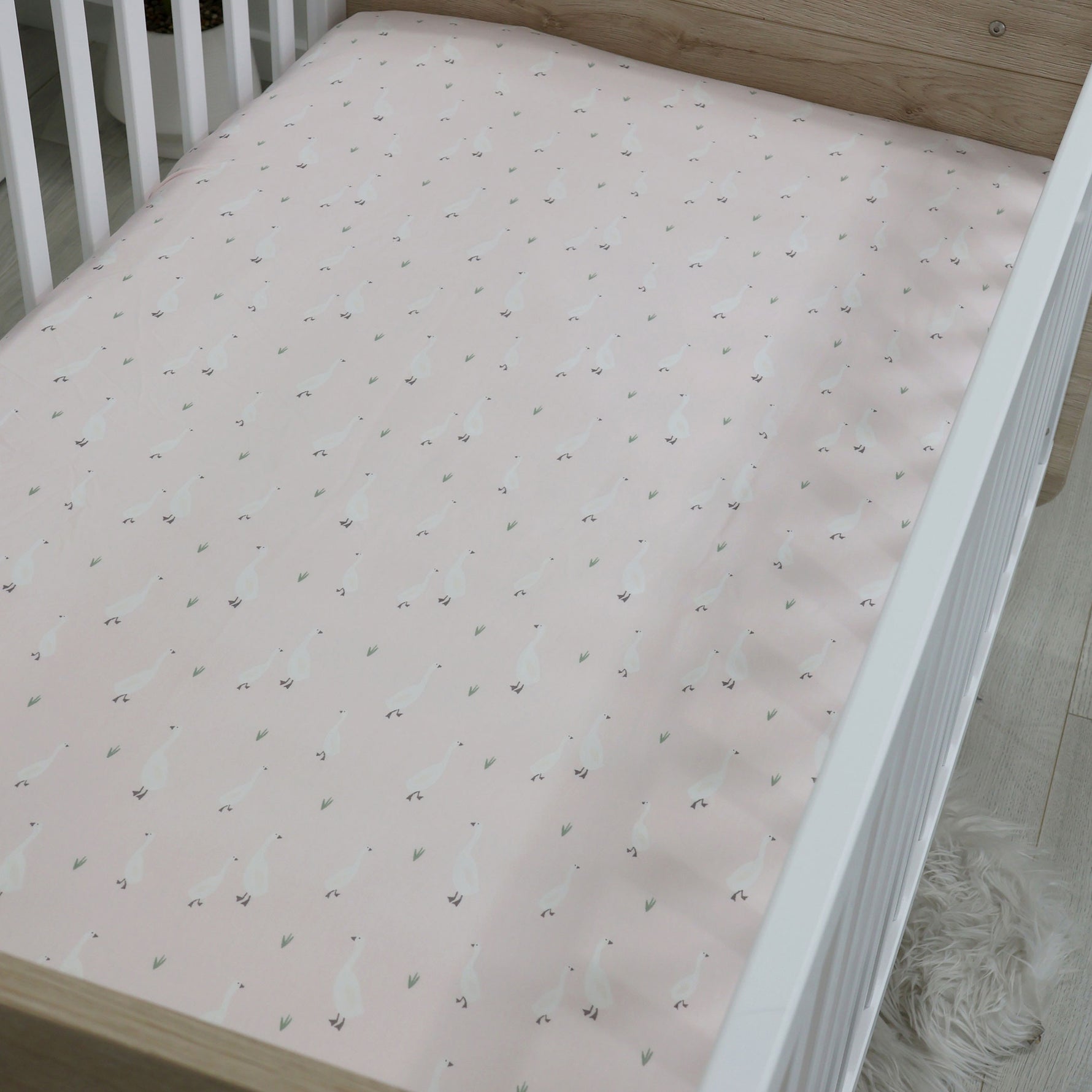 Provincial 2pk Jersey Cot Fitted Sheets - Blush/Grey - Bubba Blue Australia