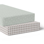Provincial 2pk Jersey Cot Fitted Sheets - Olive/Taupe - Bubba Blue Australia