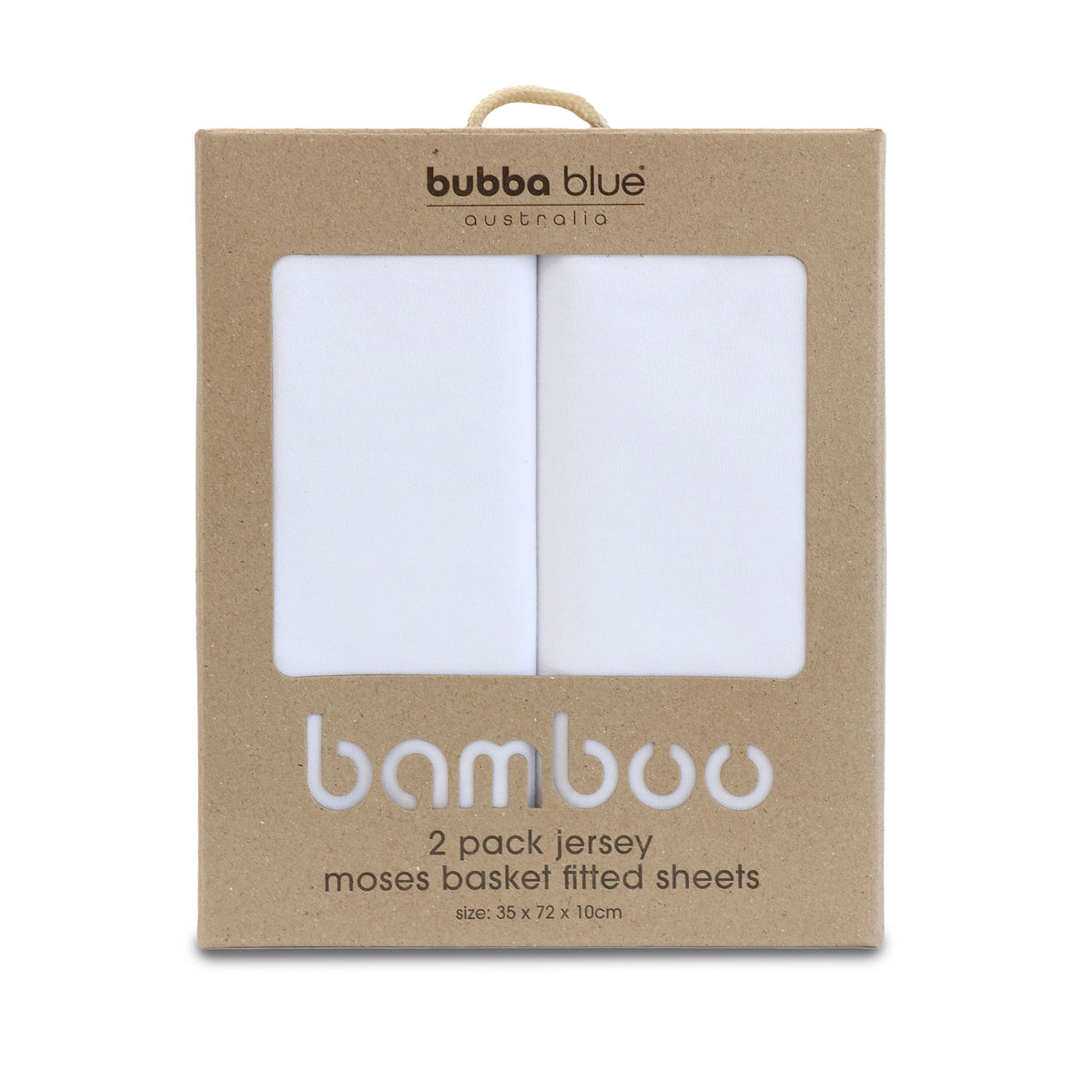 Bamboo White 2pk Moses Basket Jersey Fitted Sheets - Bubba Blue Australia
