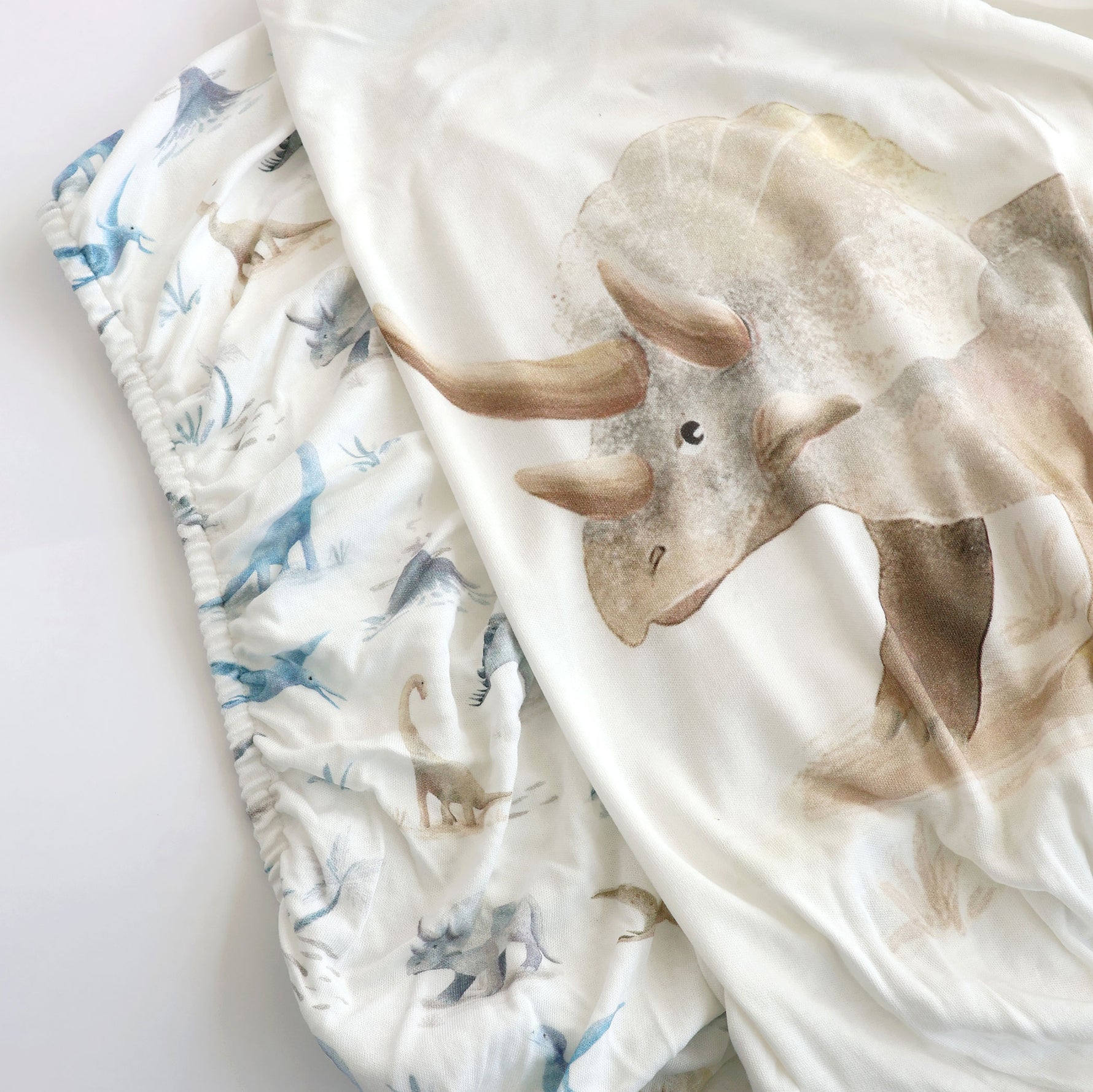 Jurassic Bamboo 2pk Jersey Co Sleeper/Bedside Sleeper Fitted Sheets - Bubba Blue Australia