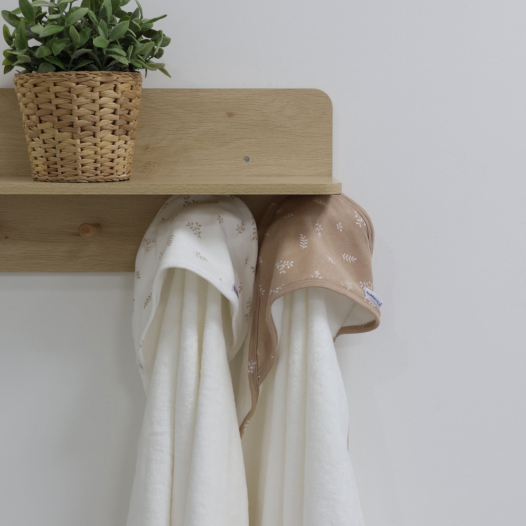 Organic Cotton 2pk Hooded Towels - Chestnut - Bubba Blue Australia