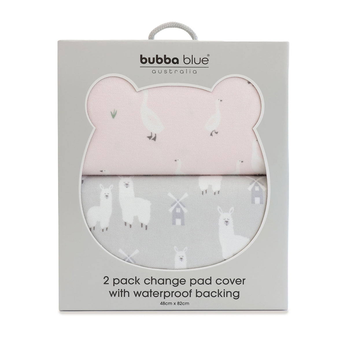 Provincial 2pk Waterproof Change Pad Covers - Blush/Grey - Bubba Blue Australia
