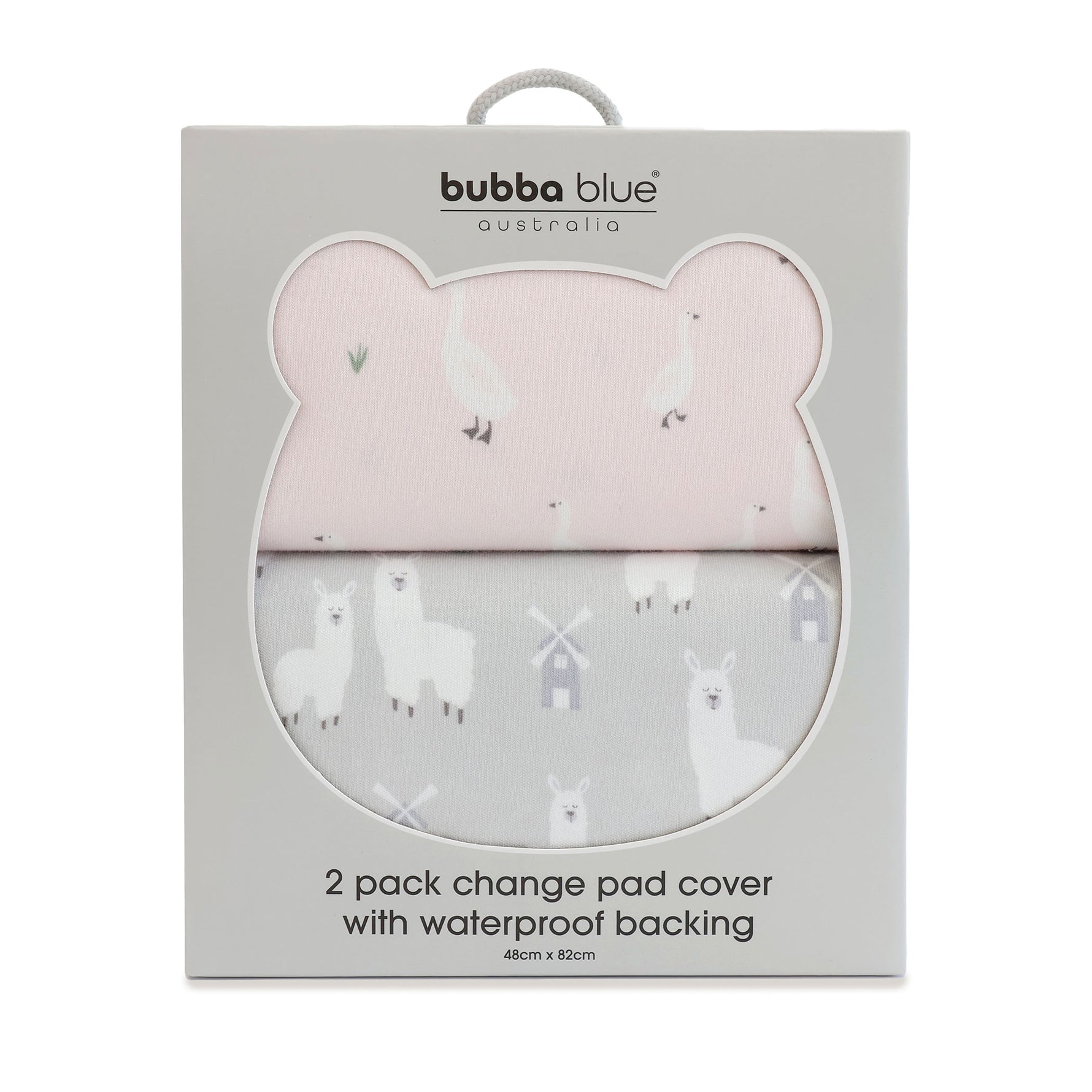 Provincial 2pk Waterproof Change Pad Covers - Blush/Grey - Bubba Blue Australia