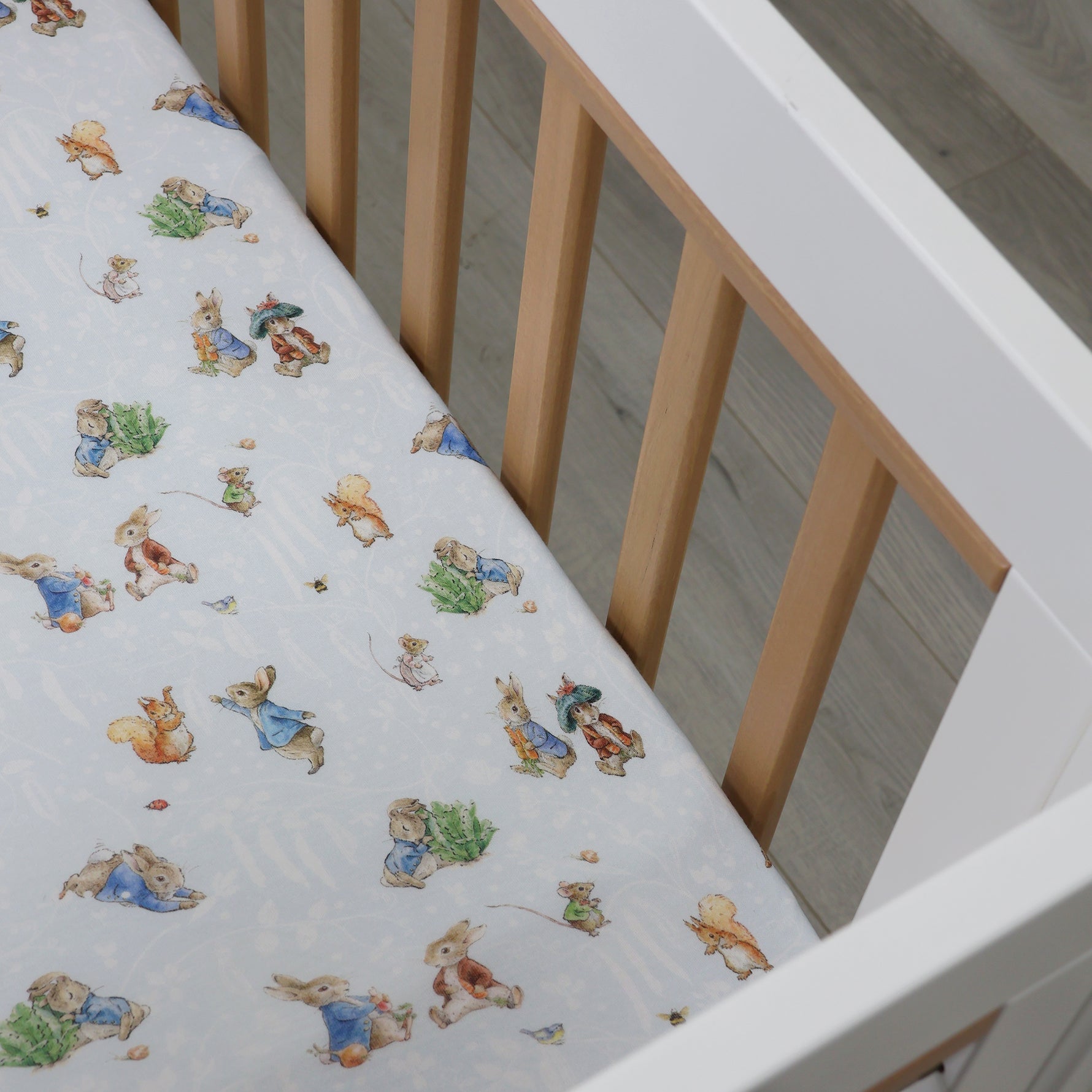 Peter Rabbit & Benjamin Bunny Cot Fitted Sheet - Bubba Blue Australia