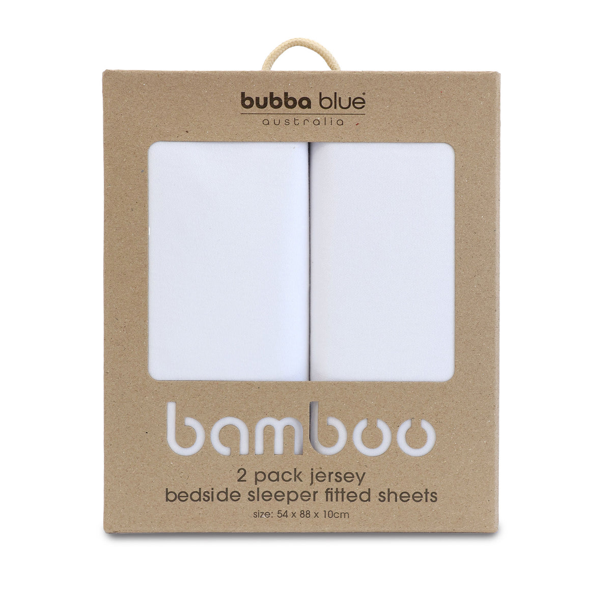 Bamboo White 2pk Co Sleeper/Bedside Sleeper Jersey Fitted sheets - Bubba Blue Australia