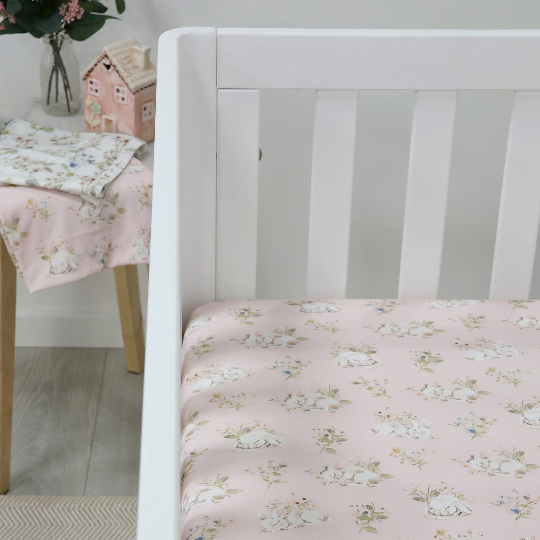 Sleeping Bunny Jersey Cot Fitted Sheet - Bubba Blue Australia