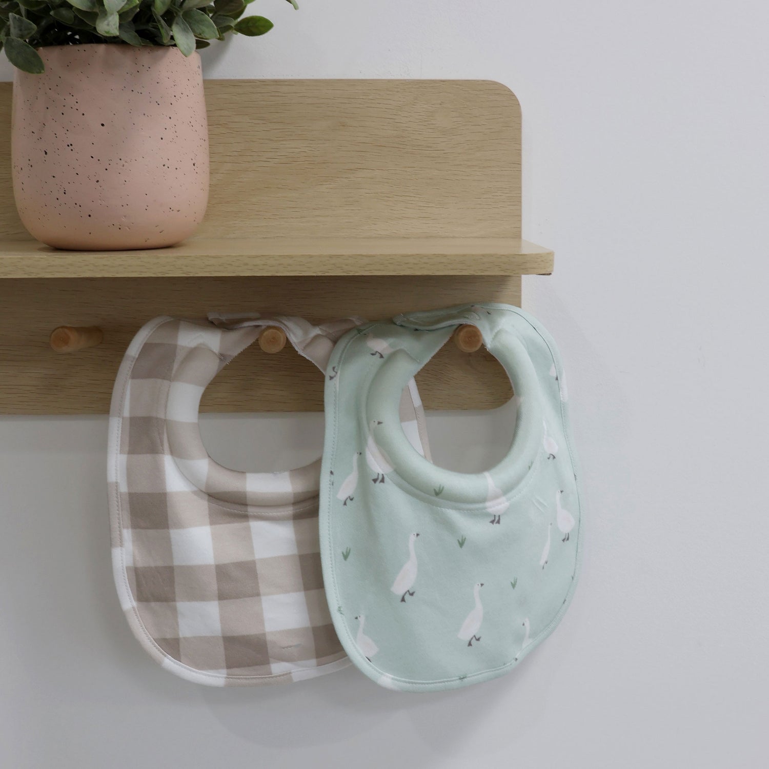 Provincial 2pk Dribble Bibs Olive/Taupe - Bubba Blue Australia