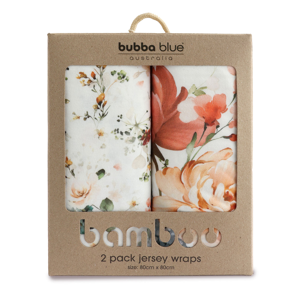 Peonies Bamboo 2pk Jersey Wraps - Bubba Blue Australia