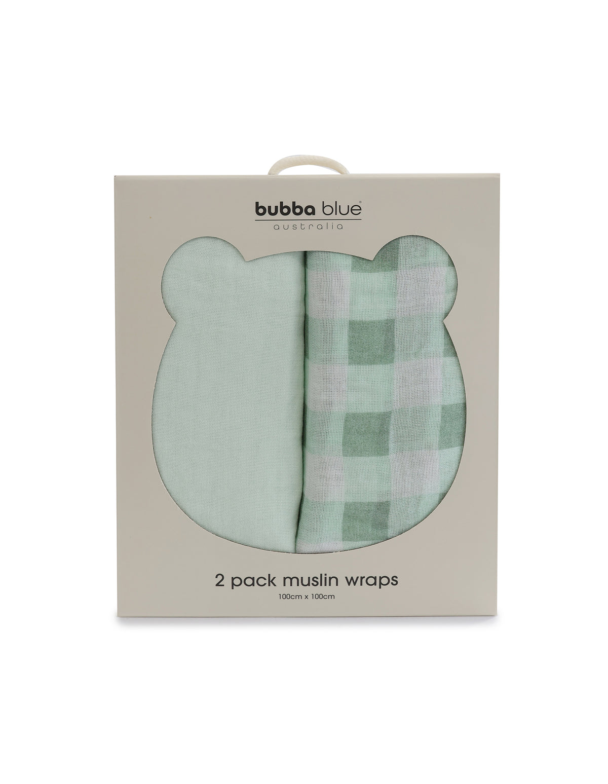 Bubba Sundae 2pk Muslin Wraps - Green Tea - Bubba Blue Australia