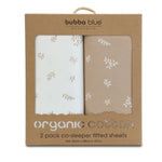 Organic Cotton 2pk Co Sleeper/Bedside Sleeper Fitted Sheets - Chestnut - Bubba Blue Australia