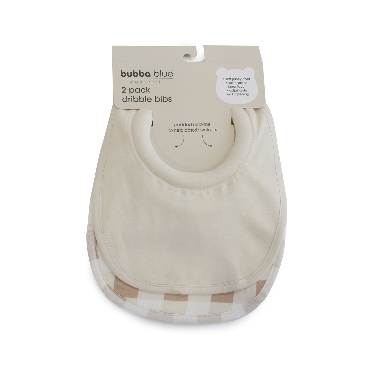 Bubba Sundae 2pk Dribble Bibs - Chestnut - Bubba Blue Australia