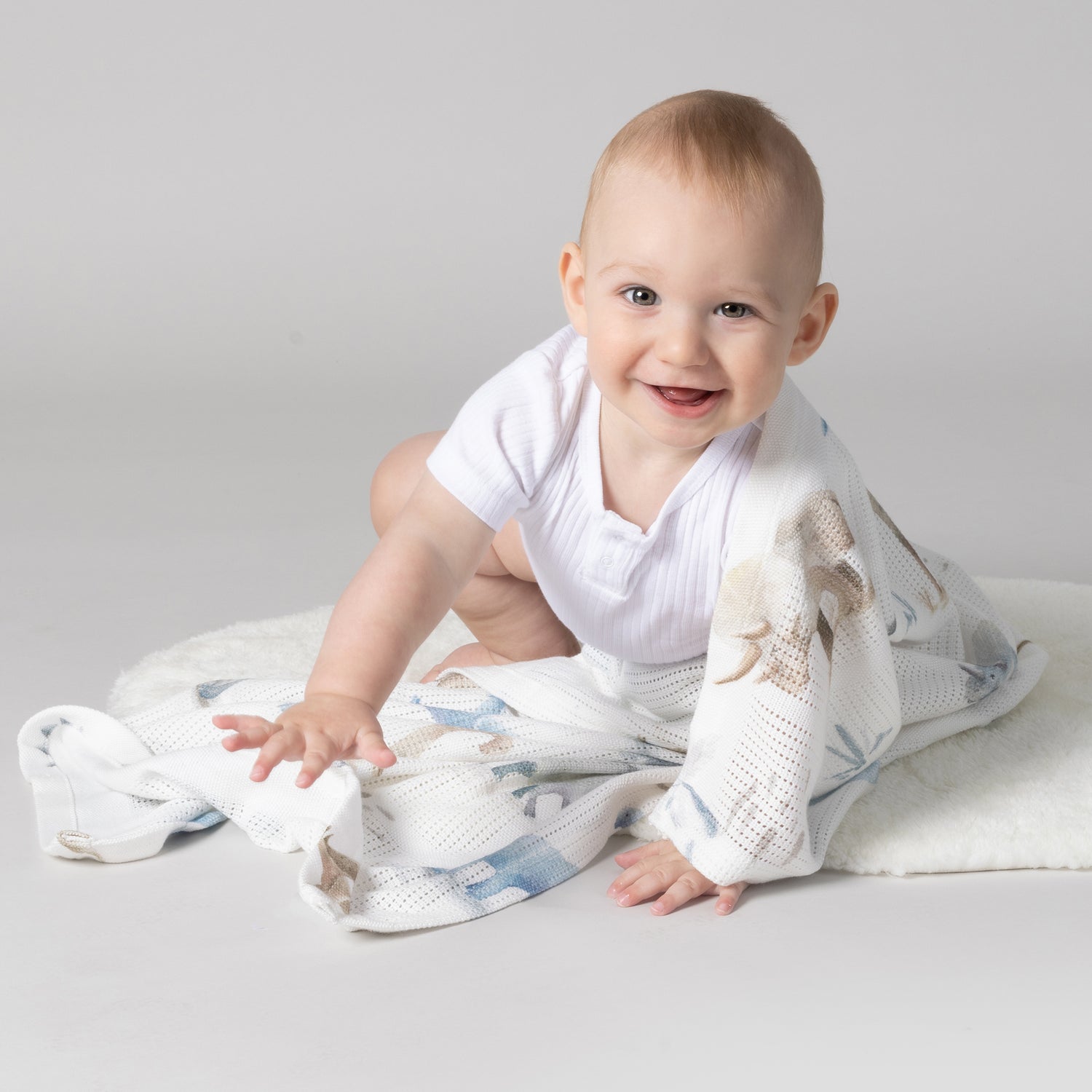 Jurassic Bamboo Cellular Blanket - Bubba Blue Australia