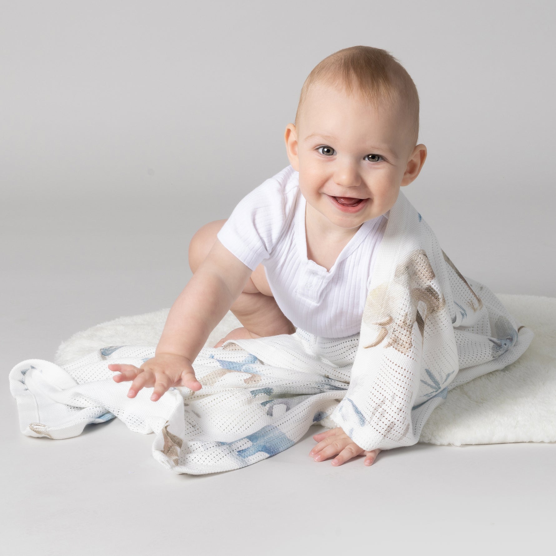 Jurassic Bamboo Cellular Blanket - Bubba Blue Australia