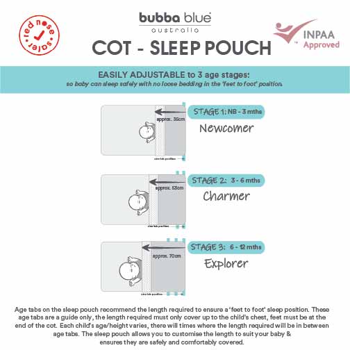Nordic 2.5 TOG Sleep Pouch Standard Cot - Sand - Bubba Blue Australia