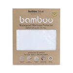 Bamboo White Compact Cot Waterproof Mattress Protector - Bubba Blue Australia