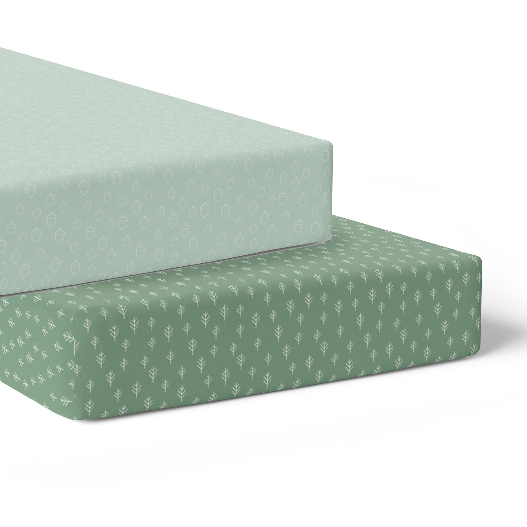 Nordic 2pk Jersey Cot Fitted Sheets Avocado/Forest - Bubba Blue Australia