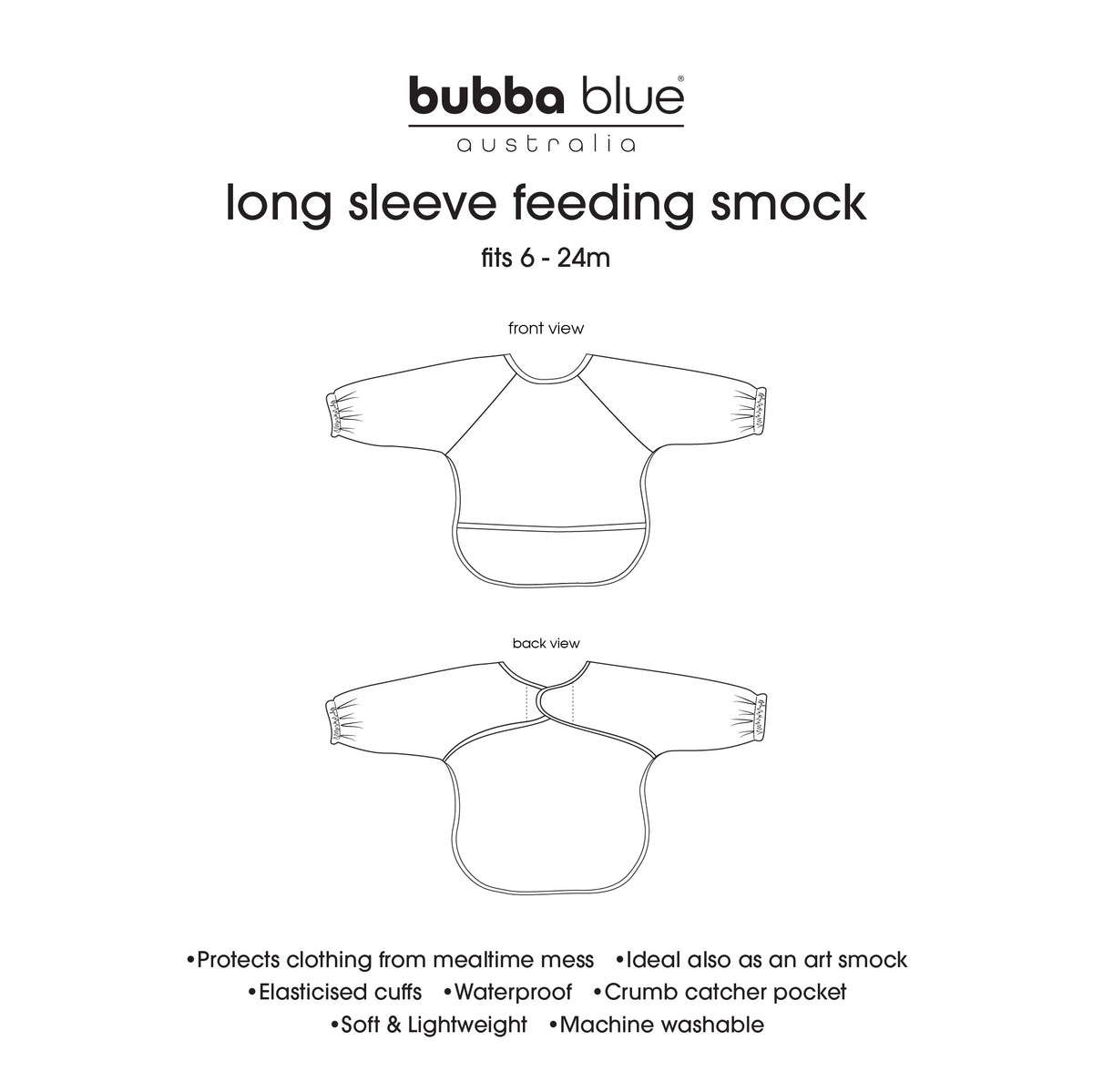 2x Nordic Smock Bibs Bundle - Sky/Mint & Sand/Grey - Bubba Blue Australia