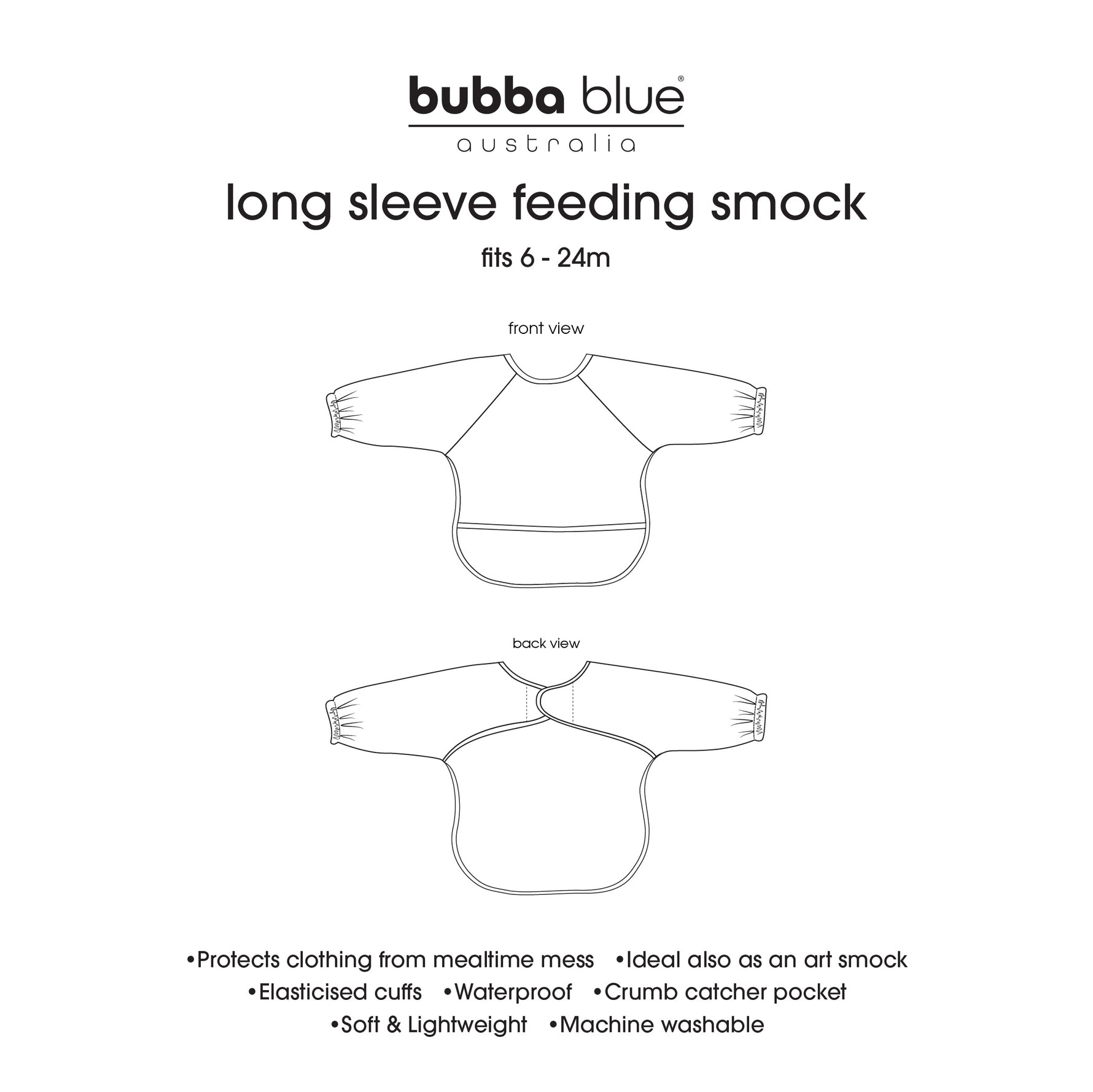 Nordic Smock Bib & Plum 2pk Feeding Spoons Bundle - Pink - Bubba Blue Australia