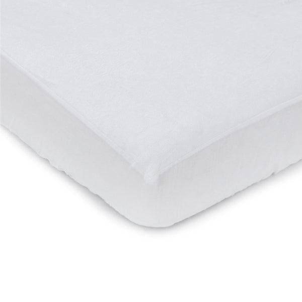 Bamboo White Standard Cot 2x Fitted Sheet & 2x Mattress Protector Bundle