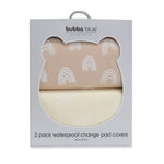 Nordic 2pk Waterproof Change Pad Covers Vanilla/Latte - Bubba Blue Australia