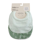 Nordic 2pk Dribble Bibs Avocado/Forest - Bubba Blue Australia