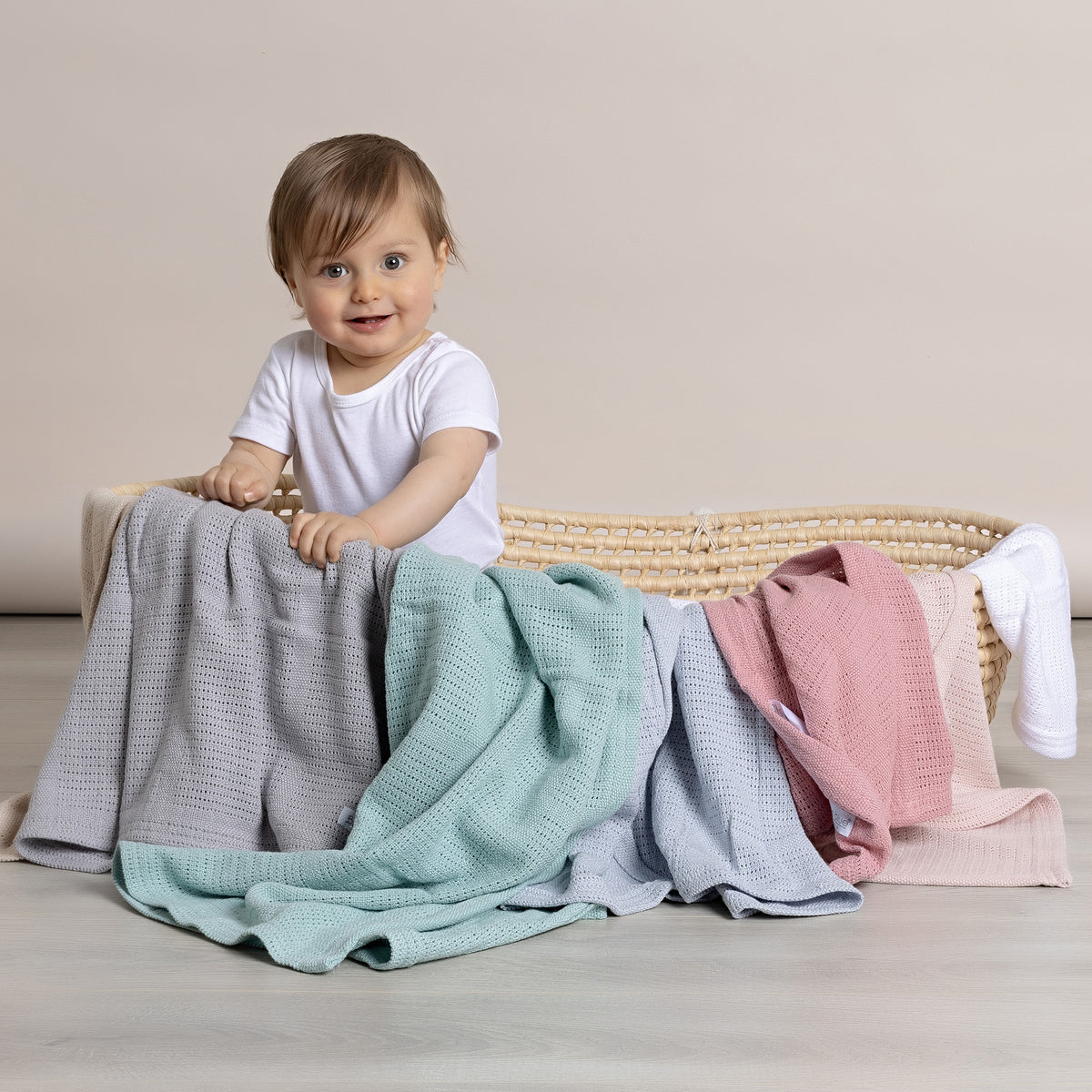 Nordic 2pk Cellular Blanket Grey/Sand - Bubba Blue Australia