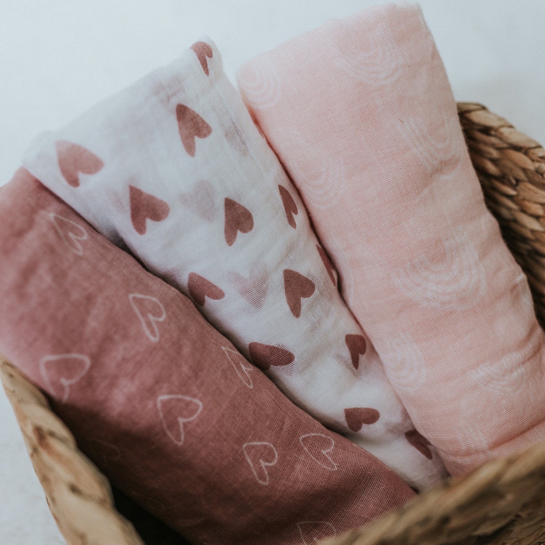 Nordic 3pk Muslin Wraps Dusty Berry/Rose - Bubba Blue Australia