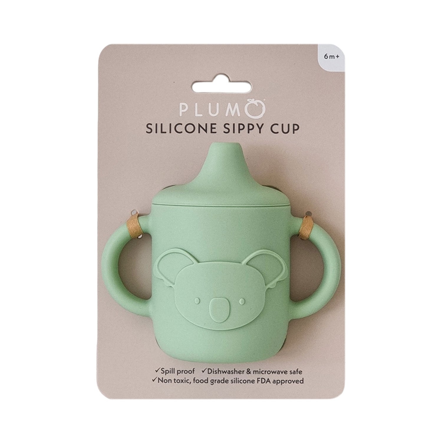 Plum Silicone Koala Sippy Cup - Olive - Bubba Blue Australia