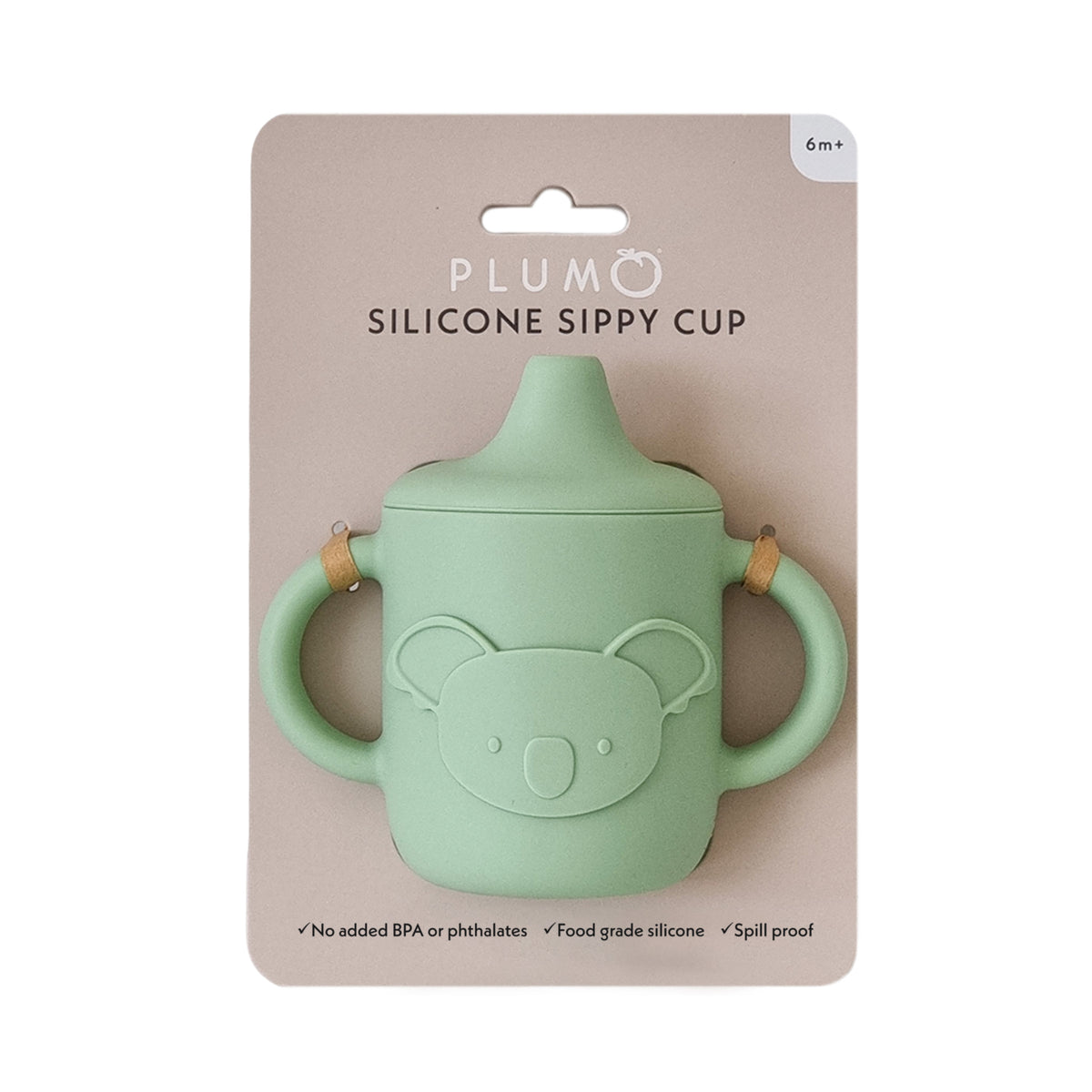 Plum Silicone Koala Sippy Cup - Olive - Bubba Blue Australia