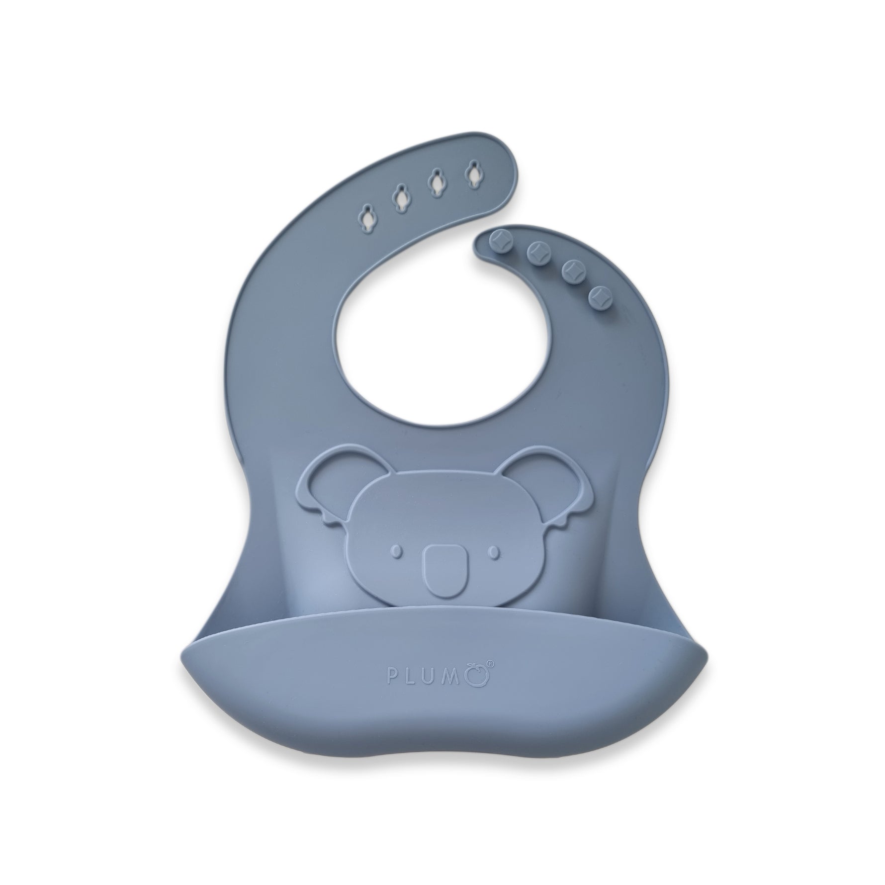 PLUM Silicone Koala Bib - Steel Blue - Bubba Blue Australia