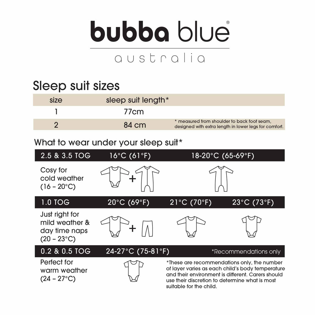 Chestnut 2.5 TOG Sleep Suit - Bubba Blue Australia