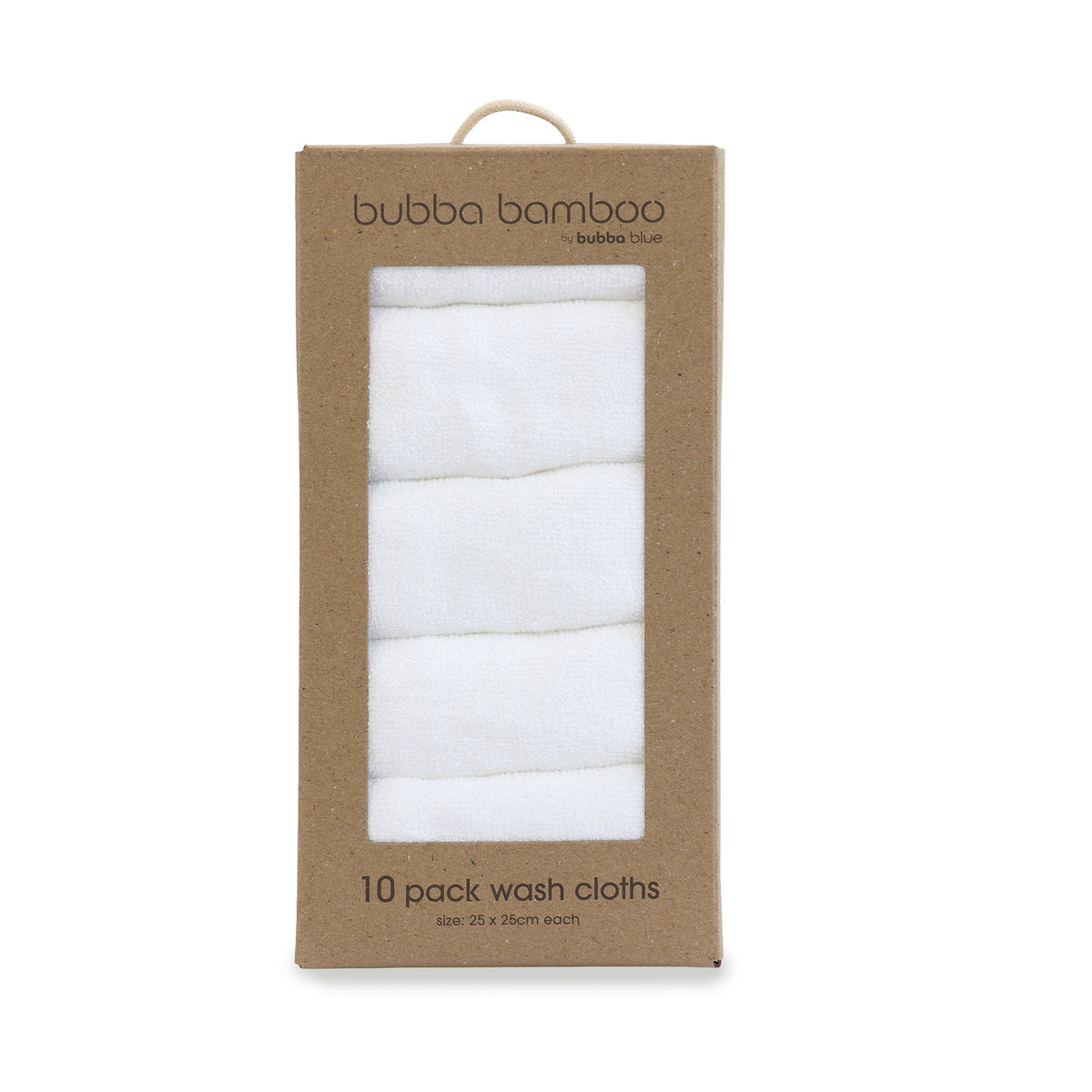 Bamboo White 10pk Wash Cloths - Bubba Blue Australia