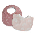 Nordic 2pk Dribble Bibs Dusty Berry/Rose - Bubba Blue Australia