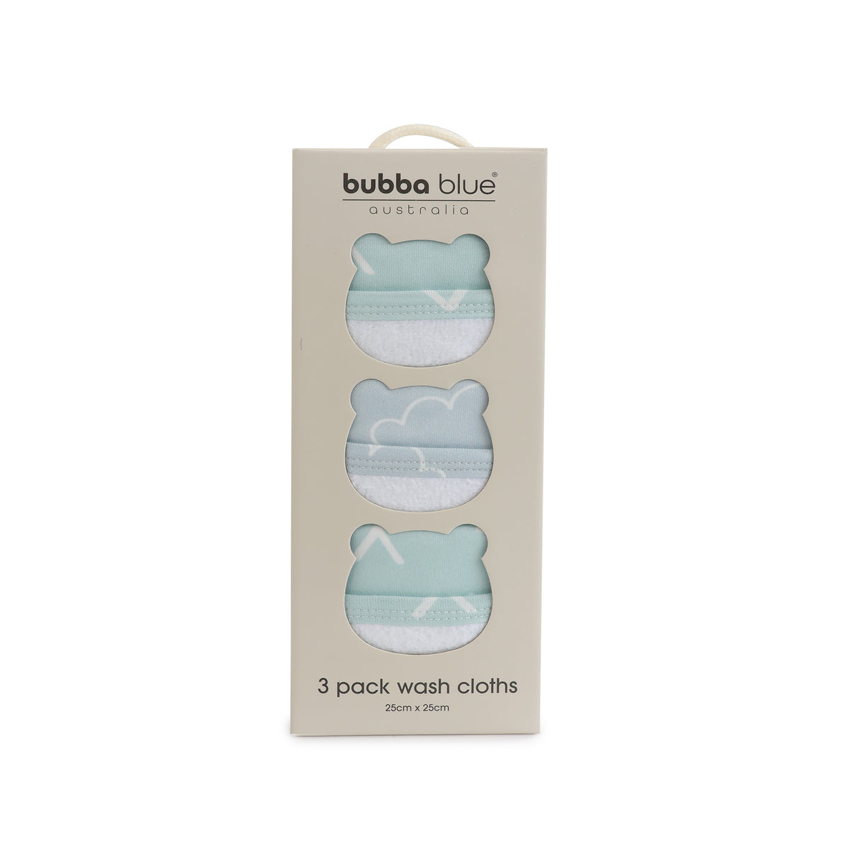 Nordic 3pk Wash Cloth Dusty Sky/Mint - Bubba Blue Australia